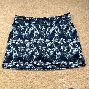 Tranquility by Colorado Clothing Blue Floral Skort w/ Shorts Lining - Sz L - EUC